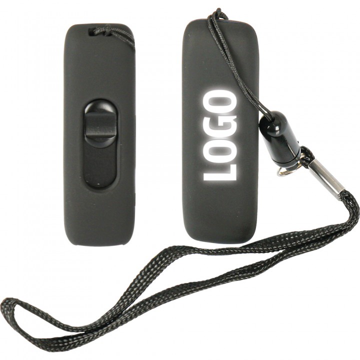 Siyah Rubber Gövdeli Işıklı Logolu 16 GB Lazer Markalamalı Promosyon USB Bellek